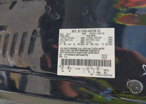 2011 Ford Ranger Sport from USA, damaged, VIN 1FTKR4EEXBPA94702